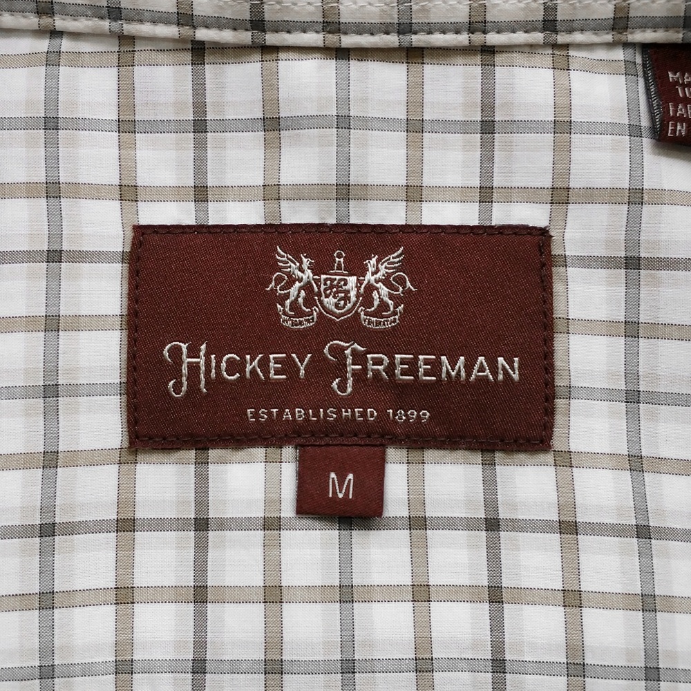 HICKEY FREEMAN White Check Sport Shirt Medium M - Picture 4 of 7